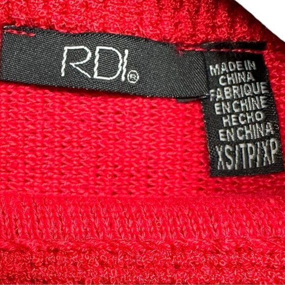 NWOT RDI Cozy Mock Neck Dolman Pullover Red Chunky Knit Sweater - Picture 5 of 7